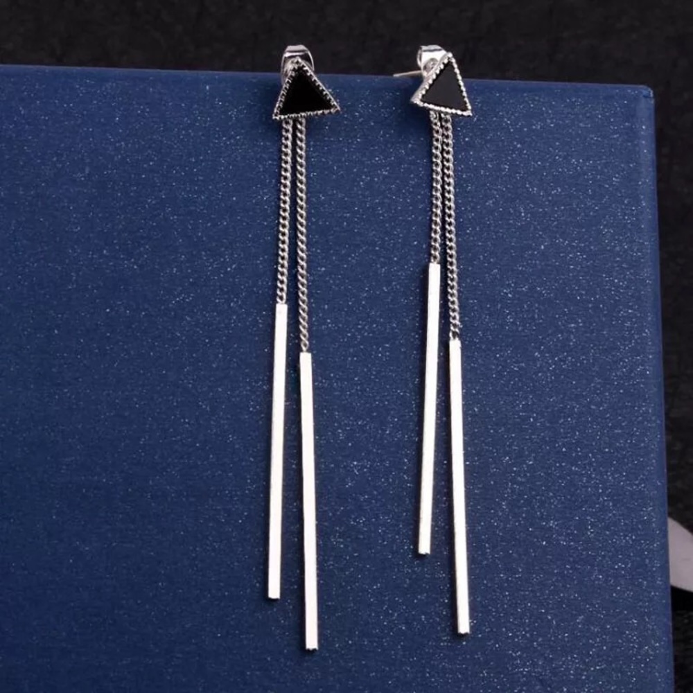 🎉 New Triangle drop silver plated stud earrings